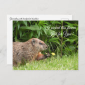Groundhog/Woodchuck levert bloemen Briefkaart (Voorkant / Achterkant)