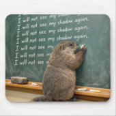 Groundhog Writing Lines on a Green Chalkboard Muismat (Voorkant)