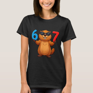 Groundhog Zes Zeven Drip 67 Meme Grappig 6-7 Groun T-shirt
