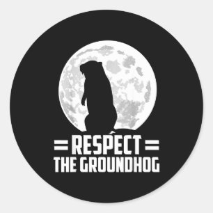 Groundhogdag Respecteer de bosmarmot  Ronde Sticker