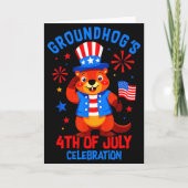 Groundhogs 4 juli viering Patriotisch Ameri Kaart (Voorkant)