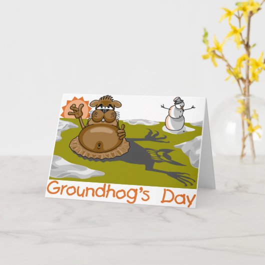 Groundhog's Day Kaart (Gele Bloem)
