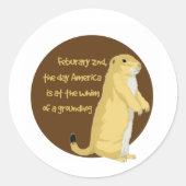 Groundhog's Day Ronde Sticker (Voorkant)