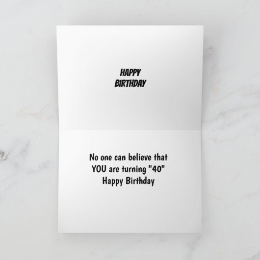 *GROUNDHOGS ZIJN ZELFS AAN HET PRATEN*"HAPPY 40TH  KAART (Binnen)