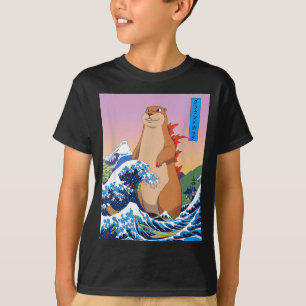 Groundhogzilla Grappige Japanse Grote Golf Anime G T-shirt