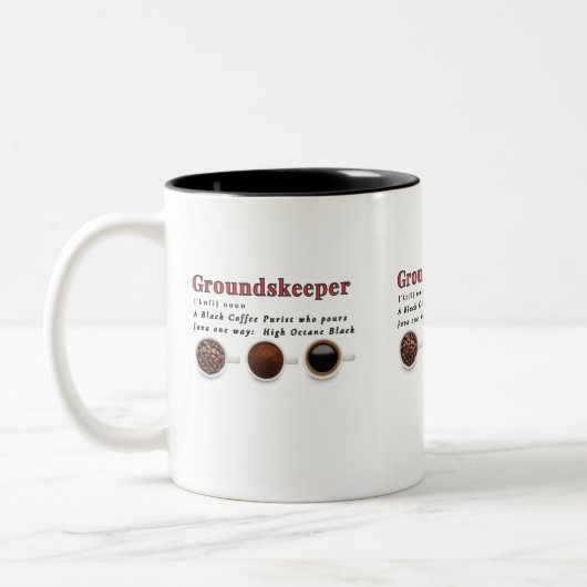 Groundskeeper - Weet dat zwarte koffie alles is wa Tweekleurige Koffiemok (Links)