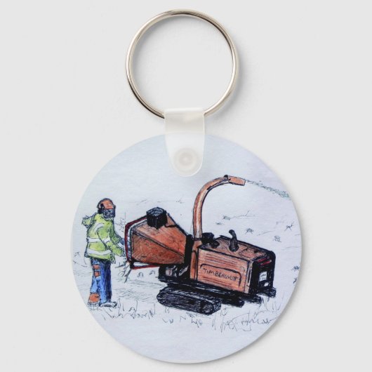 Groundsman Timberwolf houtchipper key ring Sleutelhanger (Voorkant)