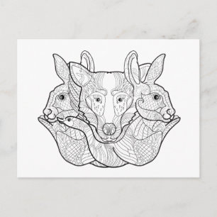 Group Animal Doodle Briefkaart