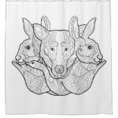 Group Animal Doodle Douchegordijn (Voorkant)