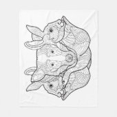 Group Animal Doodle Fleece Deken (Voorkant)