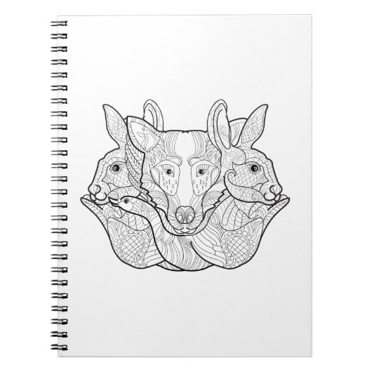 Group Animal Doodle Notitieboek (Voorkant)
