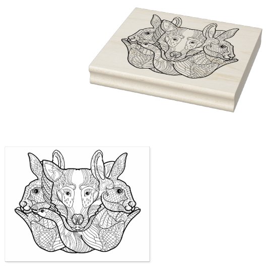Group Animal Doodle Rubberstempel (Gestempeld)