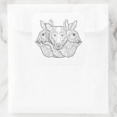 Group Animal Doodle Vierkante Sticker (Tas)