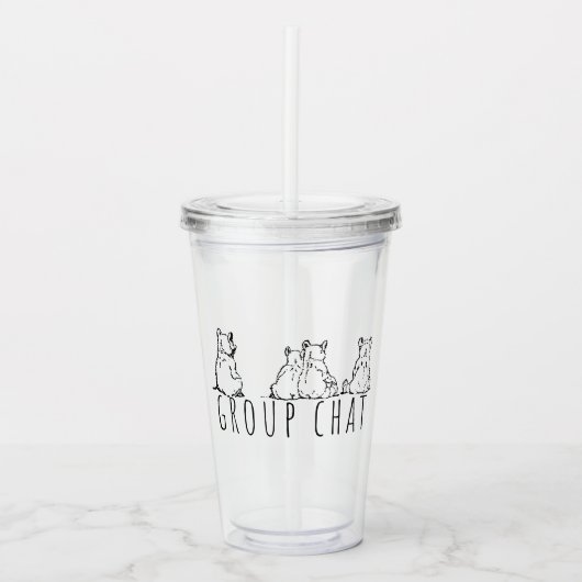 Group Chat Cute Bears Acryl Drinkbeker (Voorkant)