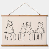Group Chat Cute Bears Hangend Wandkleed (Voorkant)