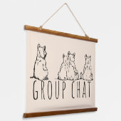 Group Chat Cute Bears Hangend Wandkleed (Gebogen)