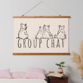 Group Chat Cute Bears Hangend Wandkleed