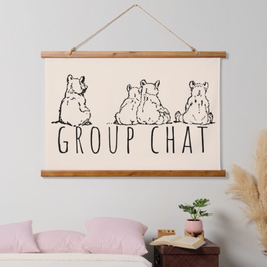 Group Chat Cute Bears Hangend Wandkleed (Slaapkamer)