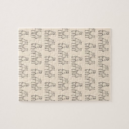 Group Chat Cute Bears Pattern Legpuzzel (Horizontaal)