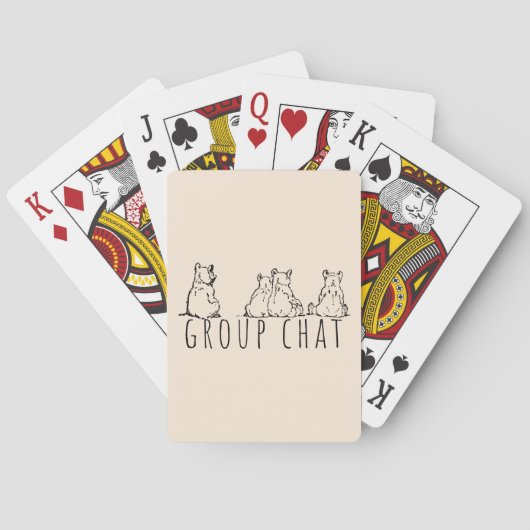 Group Chat Cute Bears Pokerkaarten (Achterkant)