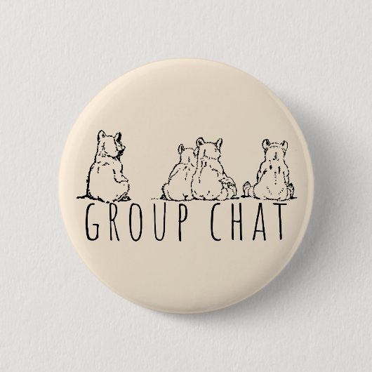 Group Chat Cute Bears Ronde Button 5,7 Cm (Voorkant)