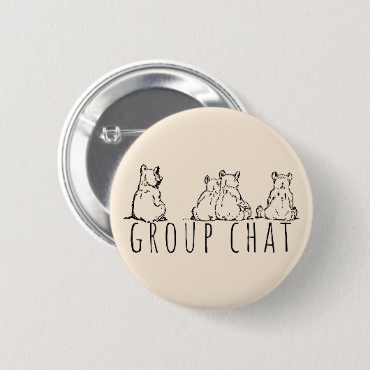 Group Chat Cute Bears Ronde Button 5,7 Cm (Voorkant /achterkant)
