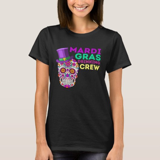 Group Mardi Gras Drinking Crew Matching Mardi Gras T-shirt (Voorkant)