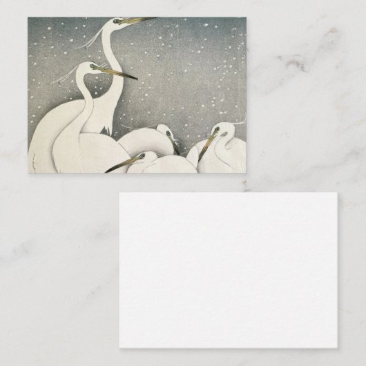 Group of Egrets, 1925-1936 by Ohara Koson Notitiekaartje (Voorkant / Achterkant)