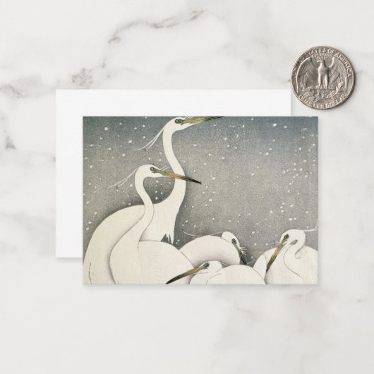 Group of Egrets, 1925-1936 by Ohara Koson Notitiekaartje (Voorkant / Achterkant in situ)
