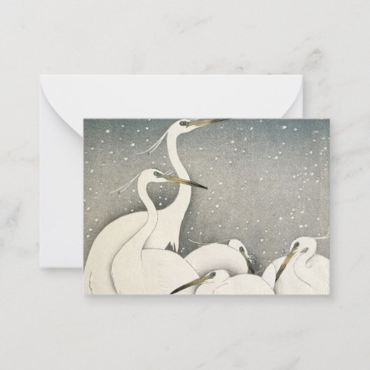 Group of Egrets, 1925-1936 by Ohara Koson Notitiekaartje (Voorkant)