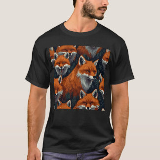 Group of Foxes in a Mystical Forest T-shirt