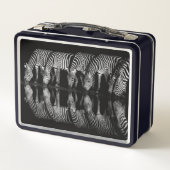 Group of Plains Zebra Drink Together at Night (Achterkant)