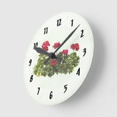Group of Red Geraniums Ronde Klok (Hoek)