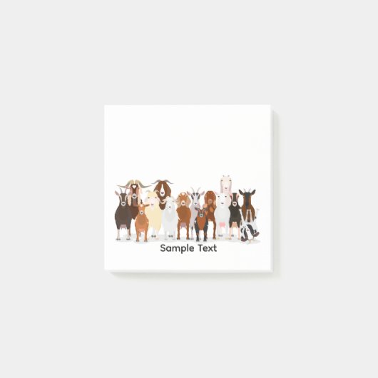 group of various breeds of goats design post it post-it® notes (Voorkant)