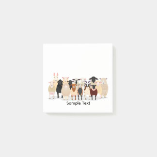 group of various breeds of sheep design post it post-it® notes