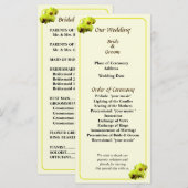 Group of Yellow Orchids Wedding Programme Programmakaart (Voorkant / Achterkant)