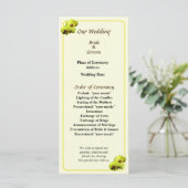 Group of Yellow Orchids Wedding Programme Programmakaart (Staand voorkant)