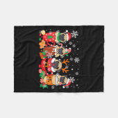 Group Santa Reindeer Pugs In Coffee C Christmas  Fleece Deken (Voorkant (Horizontaal))