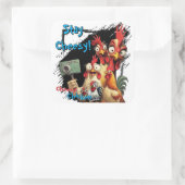 "Group Selfie Sticker" Chessy Chicken Selfies Vierkante Sticker (Tas)