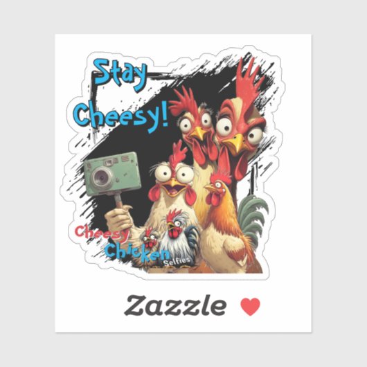 "Group Selfie Sticker" Chessy Chicken Vinyl Sticker (Vel)