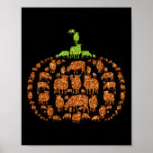 Group Sheeps Pumpkin Cute Shape Halloween Thanksgi Poster (Voorkant)