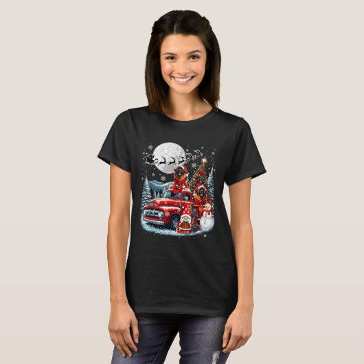 Group Xmas Gnome Snowman Santa Leonbergers On Ckup T-shirt (Voorkant volledig)