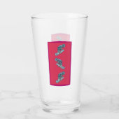 Grouper in Beweging - Magenta-getinte Achtergrond Glas (Achterkant)
