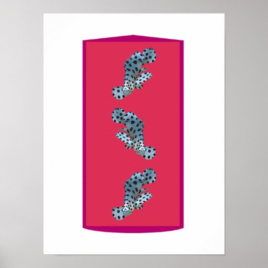 Grouper in Beweging - Magenta-getinte Achtergrond Poster (Voorkant)