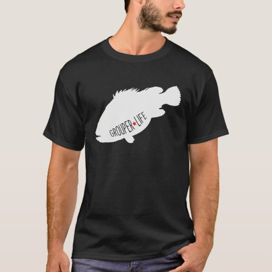 Grouper Life Saltwater Fishing T-shirt (Voorkant)