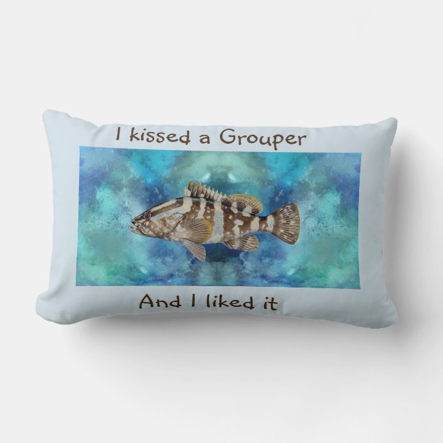 Grouper Pillow Masculine Gift Dad Gift Fisherman Kussen (Voorkant)