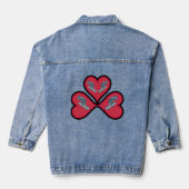 Grouper Twins - 3 Rode Harten met Zwarte Rand |  Denim Jacket (Achterkant)