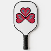 Grouper Twins - 3 Rode Harten met Zwarte Rand | Pickleball Paddle (Voorkant)
