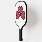 Grouper Twins - 3 Rode Harten met Zwarte Rand | Pickleball Paddle (Links)