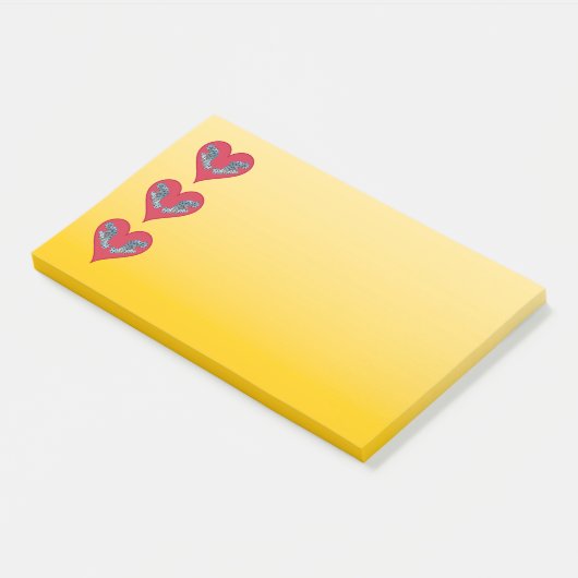 Groupervis - Rode Harten, verticaal gerangschikt | Post-it® Notes (Schuin)